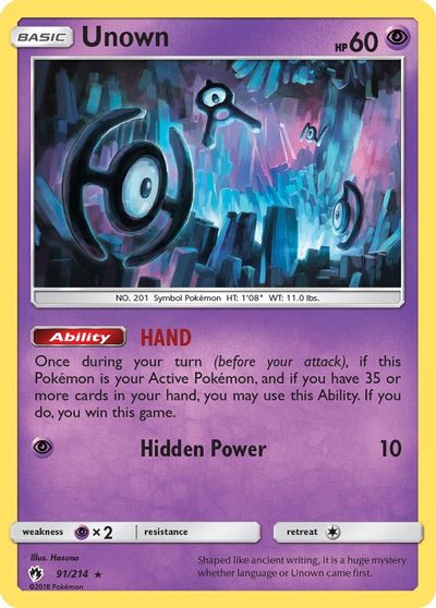 Unown - 91/214 - Rare